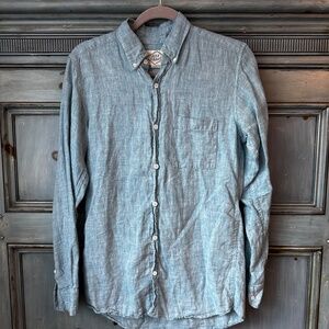 Alex Crane Light Blue Linen Shirt Size S